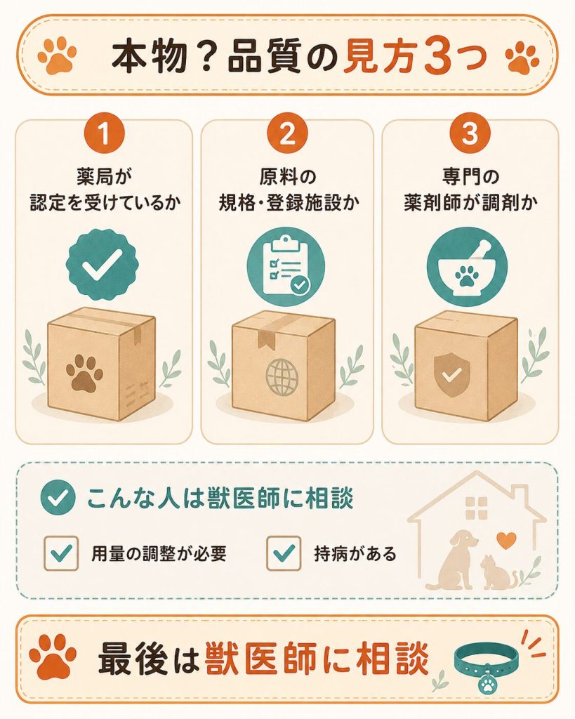 品質の見方3チェックを示す図解