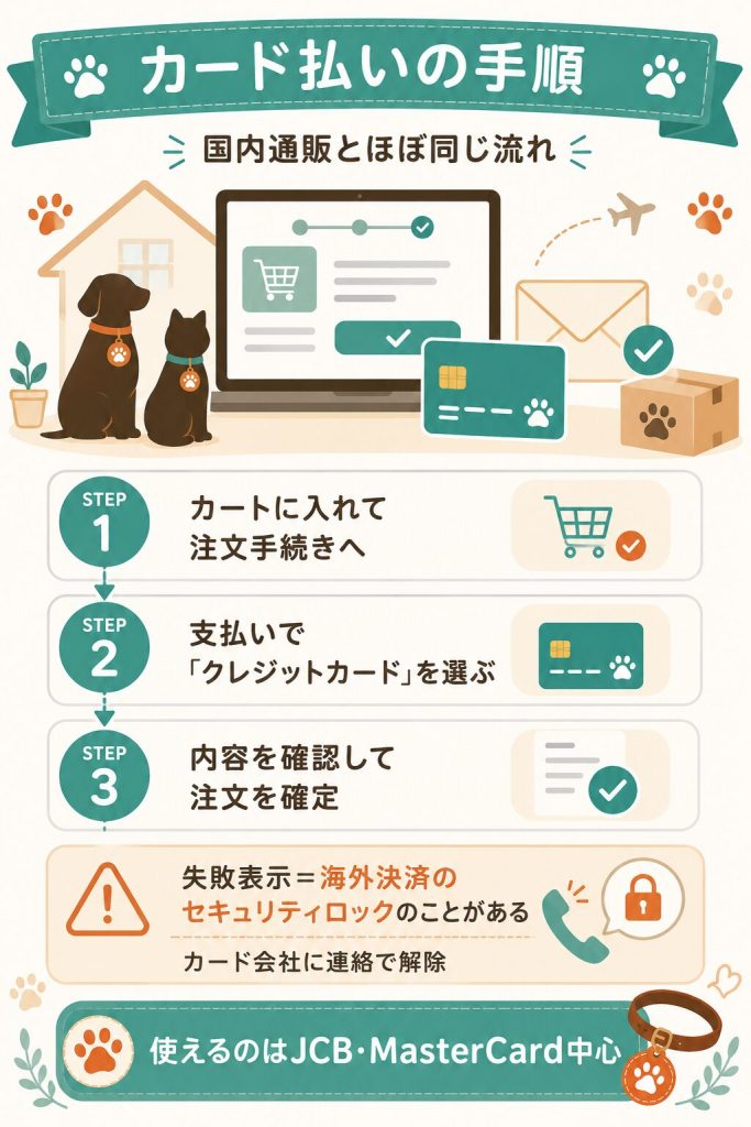 クレジットカード払いの手順を示したフロー図