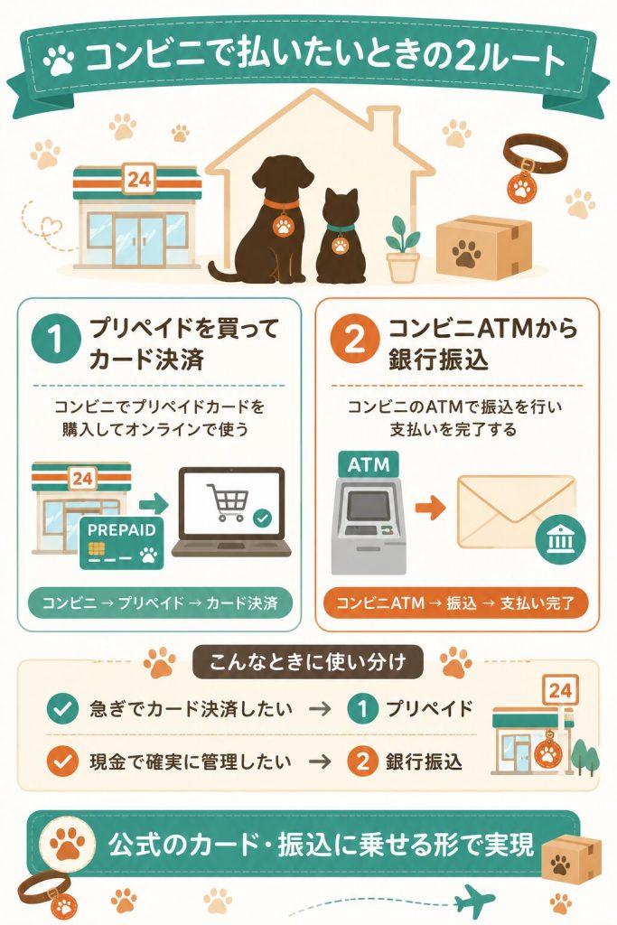 コンビニで支払う代替2ルートを示した図