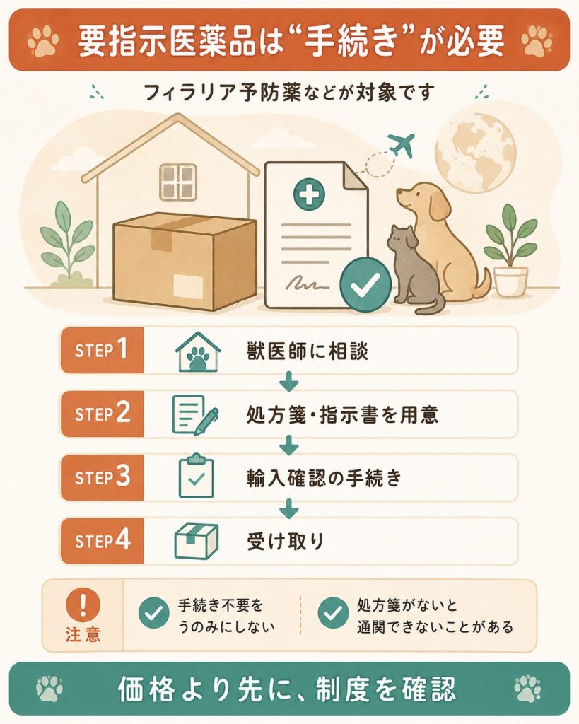 要指示医薬品の輸入確認の流れを示した図解