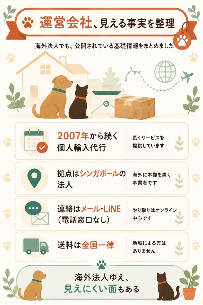 ペットくすり運営会社の公開情報を整理した図