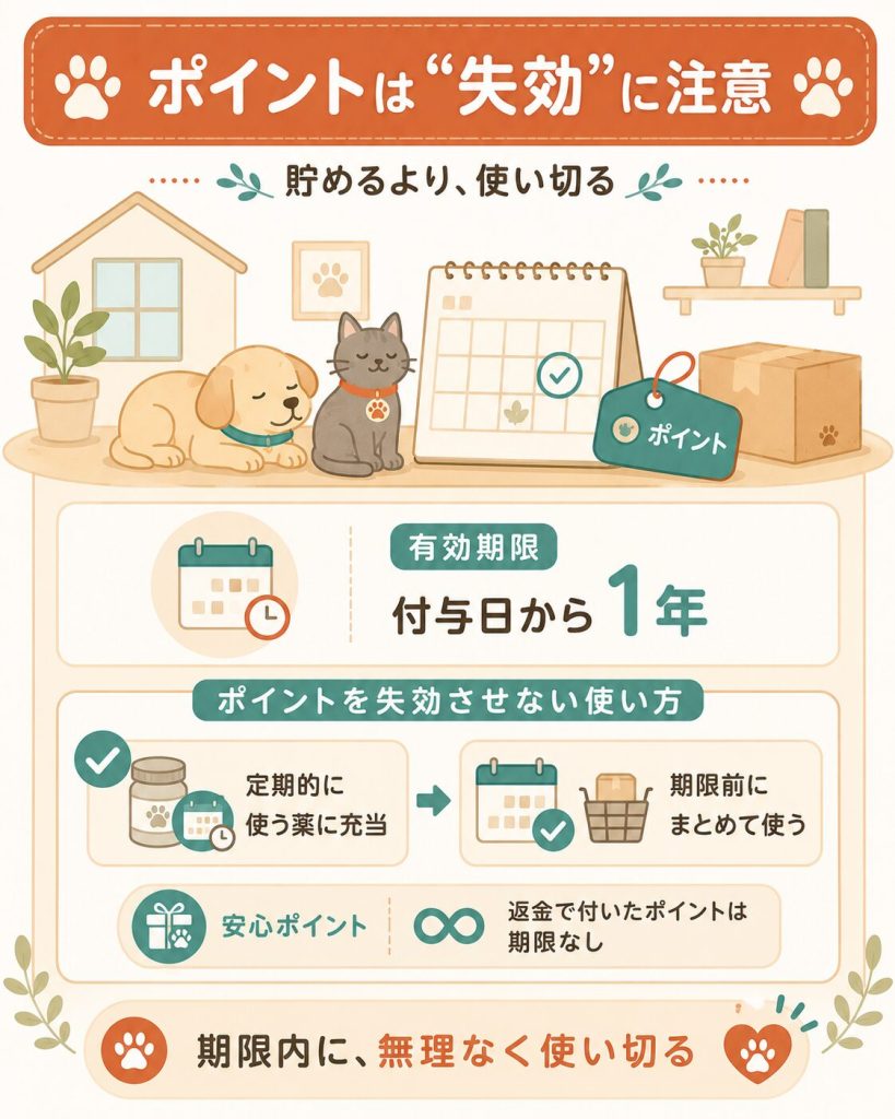 ポイントの失効を防ぐ使い方を示した図解