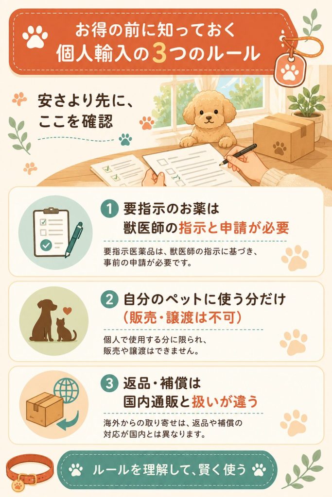 個人輸入で守るべき3つのルールを示した図解