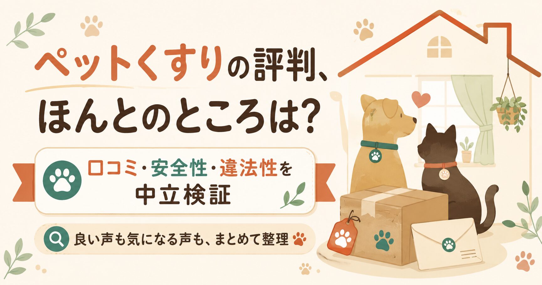 ペットくすりの評判を中立に検証する記事の図解